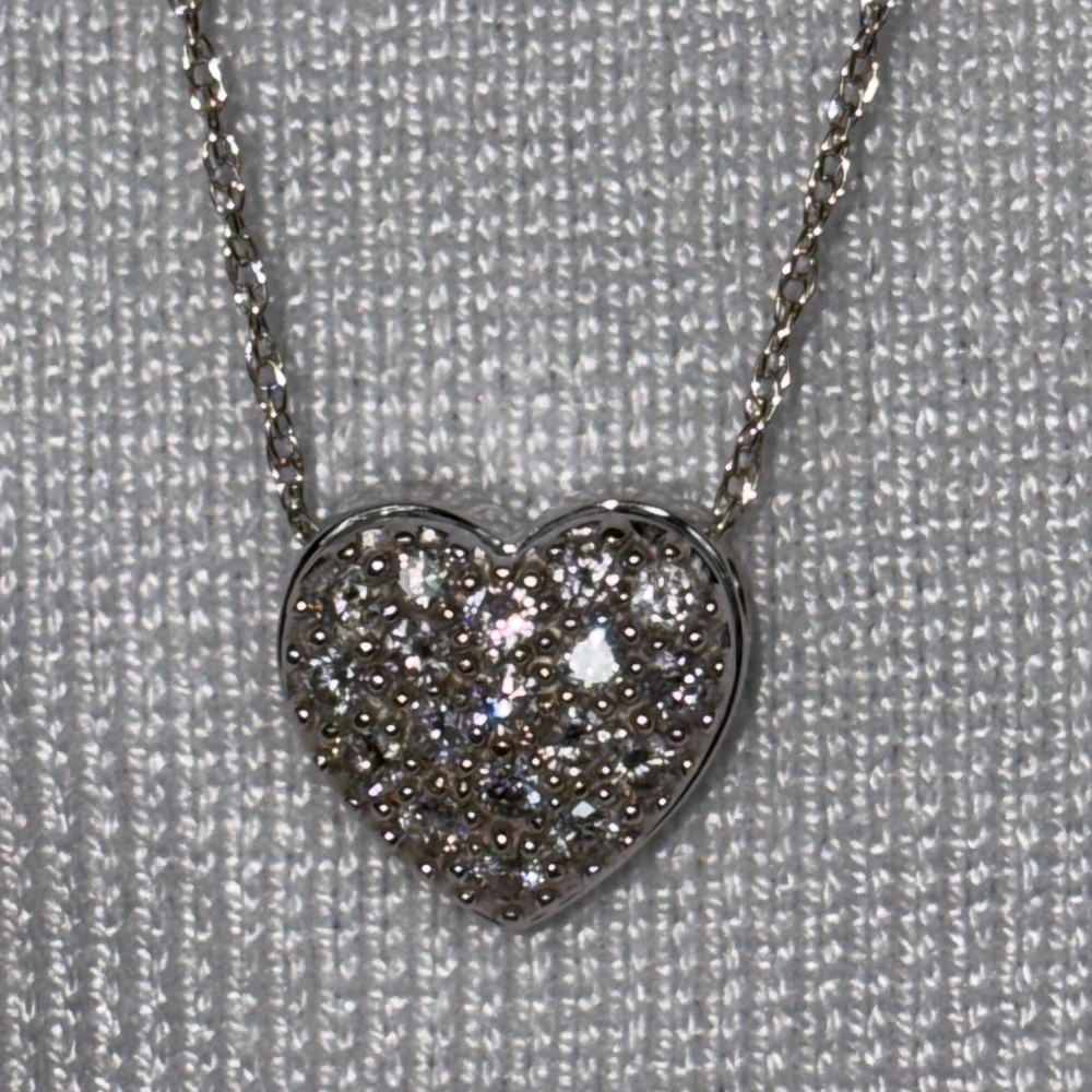 Valentine's Day - 14KT White Gold Diamond Heart Pendant